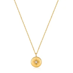 Ania Haie "Gold Mother Of Pearl Sun Pendant" Necklace