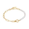 Ania Haie "Gold Pearl Chunky Link Chain" Bracelet