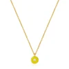 Ania Haie "Neon Yellow Enamel Disc" Necklace