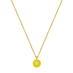 Ania Haie "Neon Yellow Enamel Disc" Necklace