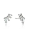ANIA HAIE "SILVER GLOW BAR" STUD EARRINGS