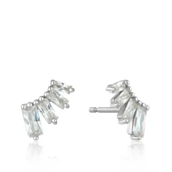 ANIA HAIE "SILVER GLOW BAR" STUD EARRINGS
