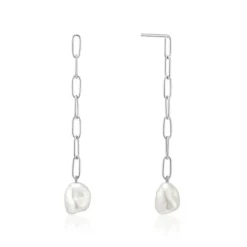 Ania Haie "Silver Pearl Chunky Drop" Earrings