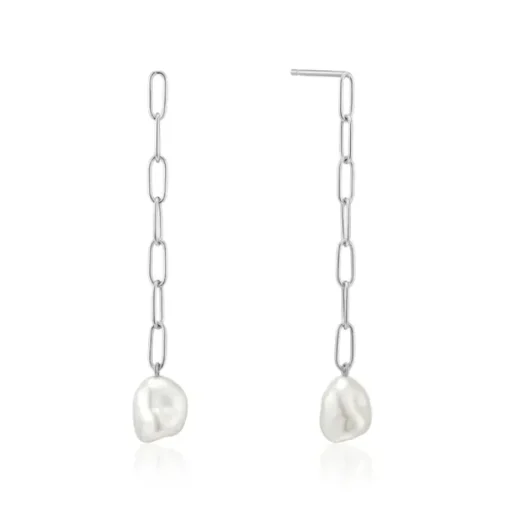 Ania Haie "Silver Pearl Chunky Drop" Earrings