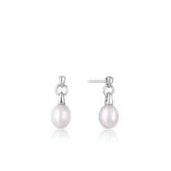 Ania Haie "Silver Pearl Drop Stud" Earrings