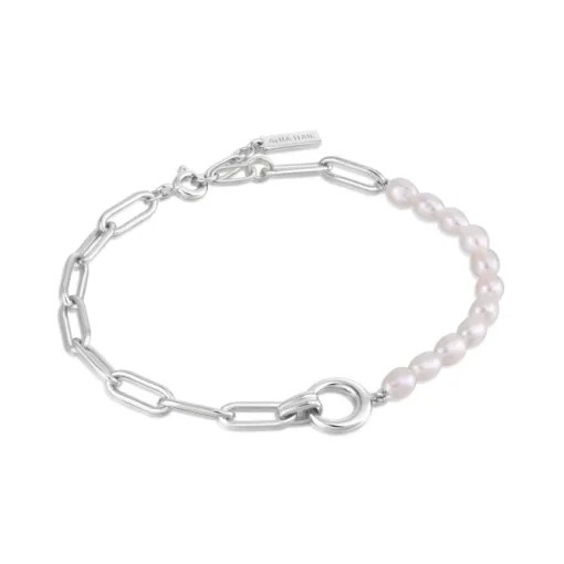 Ania Haie Silver Pearl Link Bracelet