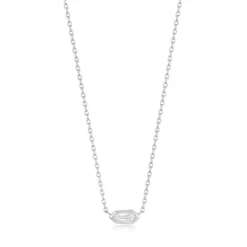 Ania Haie "Silver Sparkle Emblem Chain" Necklace