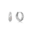 Ania Haie "Silver Starry Kyoto Opal Huggie Hoop" Earrings