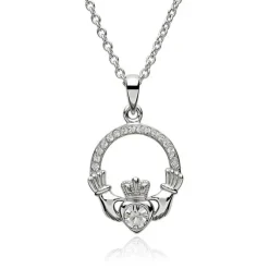 Claddagh APRIL Birthstone Necklace