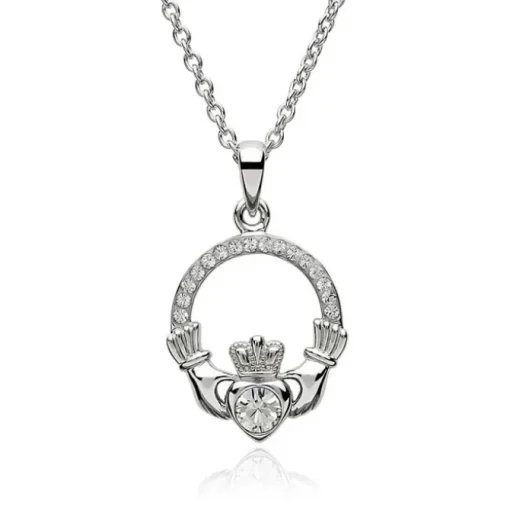 Claddagh APRIL Birthstone Necklace