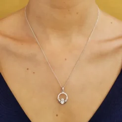 Claddagh APRIL Birthstone Necklace