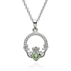 Claddagh AUGUST Birthstone Necklace