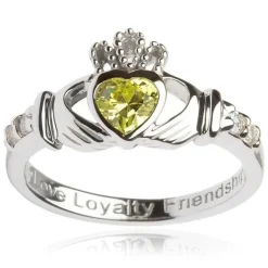 Claddagh August Birthstone Ring