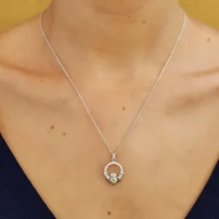 Claddagh AUGUST Birthstone Necklace