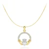 Claddagh 9CT Gold Plated CZ Necklace
