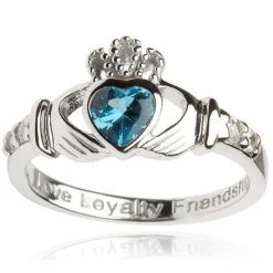 Claddagh December Birthstone Ring