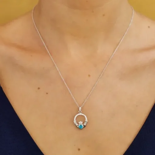 Claddagh DECEMBER Birthstone Necklace