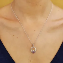 Claddagh FEBRUARY Birthstone Necklace