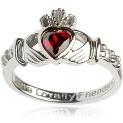 Claddagh January Birthstone Ring