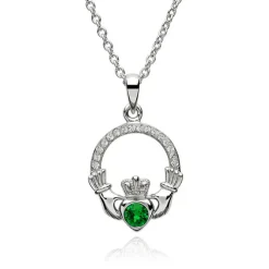 Claddagh MAY Birthstone Necklace