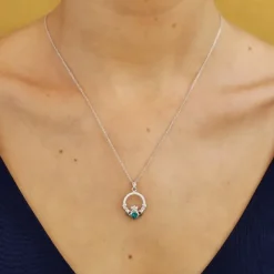 Claddagh MAY Birthstone Necklace