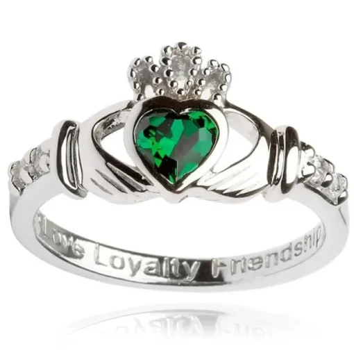 Claddagh May Birthstone Ring