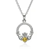Claddagh November Birthstone Necklace