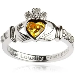 Claddagh November Birthstone Ring