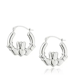 CLADDAGH SILVER CREOLE EARRINGS