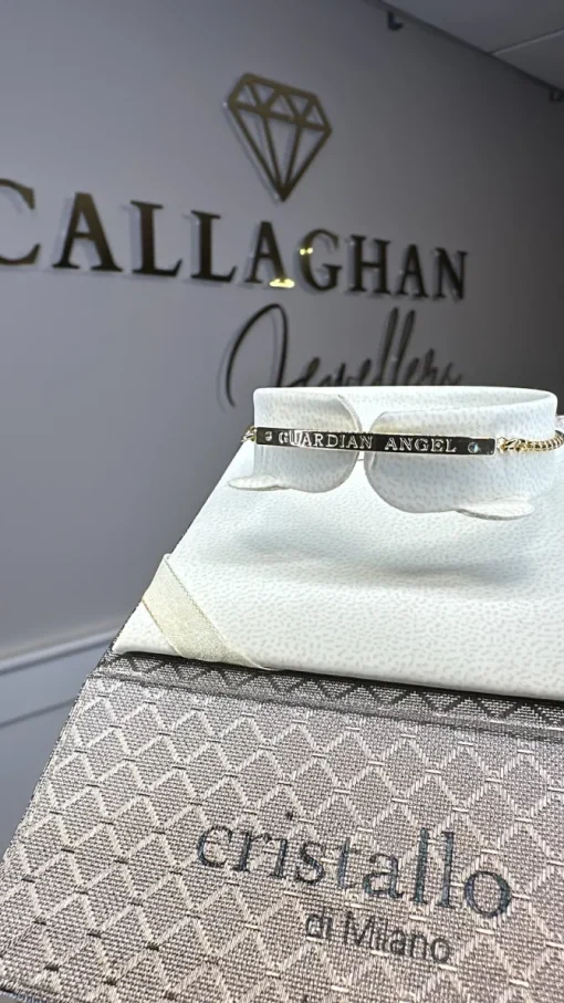Cristallo Yellow Plated Guardian Angel Bracelet