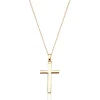 9ct Gold Cross Pendant Round Belcher Chain Necklace