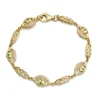 9ct Gold CZ Claddagh Bracelet