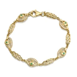 9ct Gold CZ Claddagh Bracelet