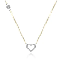 9CT GOLD CZ HEART NECKLACE