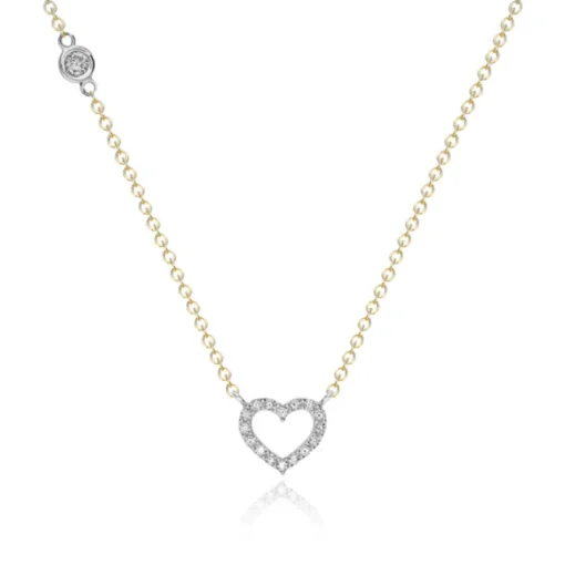 9CT GOLD CZ HEART NECKLACE