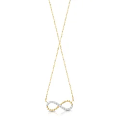 9ct Gold CZ Infinity Pendant with Chain Included