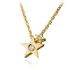 9CT GOLD DOUBLE STARS DIAMOND NECKLACE