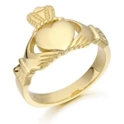 9ct Gold Plain Gents Claddagh Ring