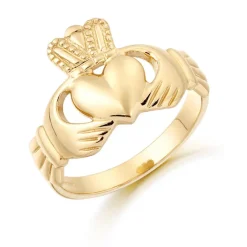 9ct Gold Plain Gents Claddagh Ring
