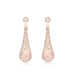 9CT ROSE GOLD DIAMOND CUT TEARDROP EARRINGS