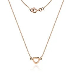 9ct Rose Gold Heart Silhouette Necklace