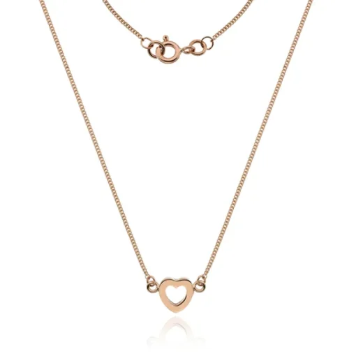9ct Rose Gold Heart Silhouette Necklace