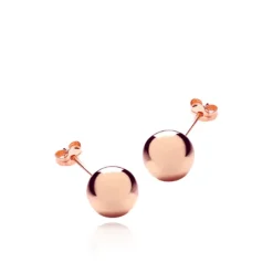 9CT ROSE GOLD 10MM BALL STUD EARRINGS