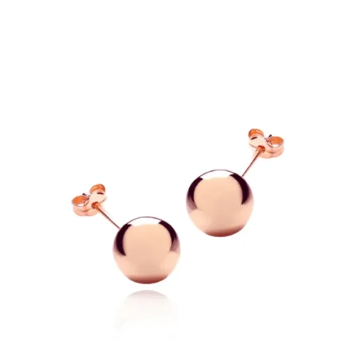 9CT ROSE GOLD 10MM BALL STUD EARRINGS