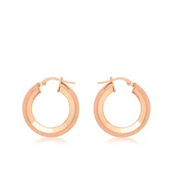 9CT ROSE GOLD SQUARE-TUBE CREOLE EARRINGS