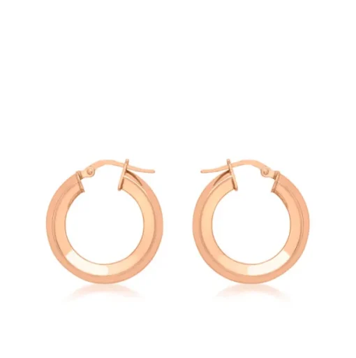 9CT ROSE GOLD SQUARE-TUBE CREOLE EARRINGS