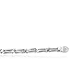 9ct White Gold Bracelet With Plain Links