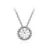 9ct White Gold CZ Halo Adjustable Necklace