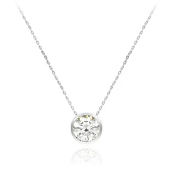 9CT WHITE GOLD CZ SLIDER NECKLACE