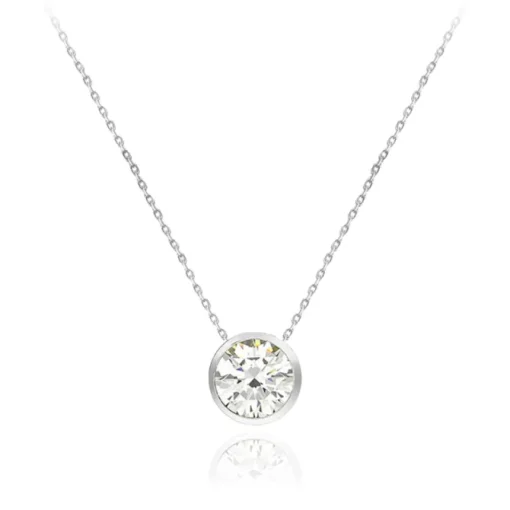 9CT WHITE GOLD CZ SLIDER NECKLACE